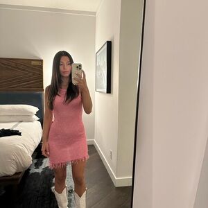 ASTA RESORT Natalia Mini Dress in Azalea Sequin color pink size XS